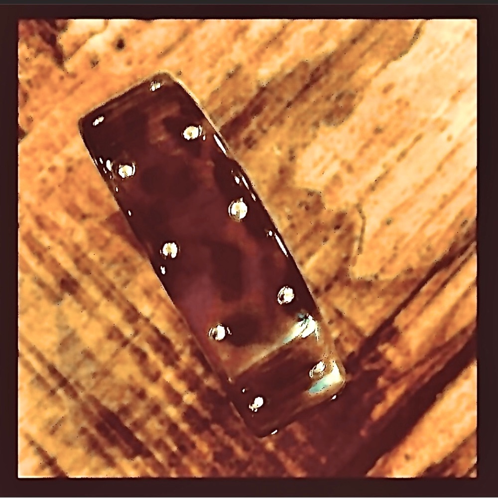 TORTOISE SHELL LEOPARD CUFF BRACELET LUCITE GOLD TONE BRADS  3” &  2 1/2” BEAUT